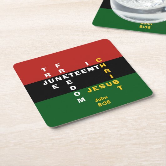Custom Christlich JUNETEENTH Rechteckiger Pappuntersetzer (angewinkelt)