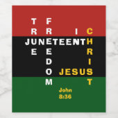 Custom Christlich JUNETEENTH Weinetikett (Einzelnes Label)