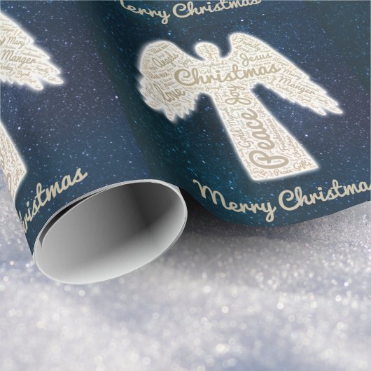 Custom Christlich Typografie Angel Frohe Weihnacht Geschenkpapier