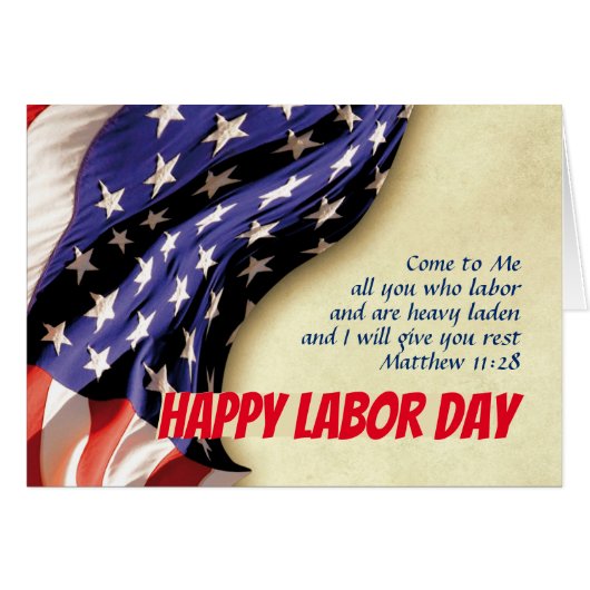 Custom Christlich USA LABOR DAY Card (Vorderseite (Horizontal))