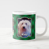 Custom Christmas 3 Foto Rahmen rot & grün Kariert Jumbo-Tasse (Rechts)