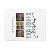 Custom Christmas 3 Spaces Family Foto Magnet (Horizontal)