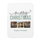 Custom Christmas 3 Spaces Family Foto Magnet (Vertikal)