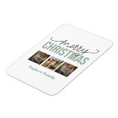 Custom Christmas 3 Spaces Family Foto Magnet (Linke Seite)