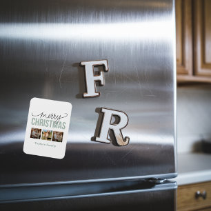 Custom Christmas 3 Spaces Family Foto Magnet