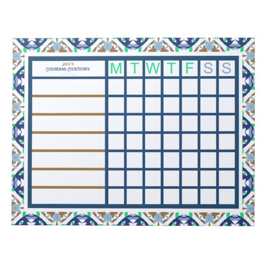 Custom Christmas ADHD Men's Productivity Planner Notizblock (Vorderseite)