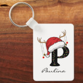 Custom Christmas Alphabet Initial Keychain for Mom Schlüsselanhänger (Vorderseite)