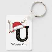 Custom Christmas Alphabet Keychain for Coworkers Schlüsselanhänger (Rückseite)