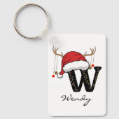 Custom Christmas Alphabet Monogram Mom Keychain Schlüsselanhänger (Vorderseite)