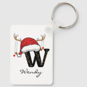 Custom Christmas Alphabet Monogram Mom Keychain Schlüsselanhänger (Rückseite)