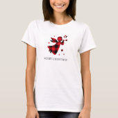 Custom Christmas Angel Buffalo Kariert Holiday T-Shirt (Vorderseite)