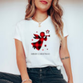 Custom Christmas Angel Buffalo Kariert Holiday T-Shirt