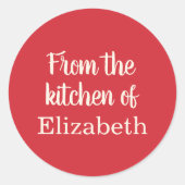 Custom Christmas Baking Cooking Holly Labels Runder Aufkleber (Vorderseite)