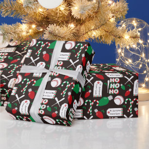 Custom Christmas Baseball Wrapping Paper Geschenkpapier