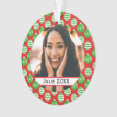 Custom Christmas Baubles Red Green Ornament (Vorderseite)