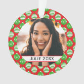 Custom Christmas Baubles Red Green Ornament (Vorderseite)