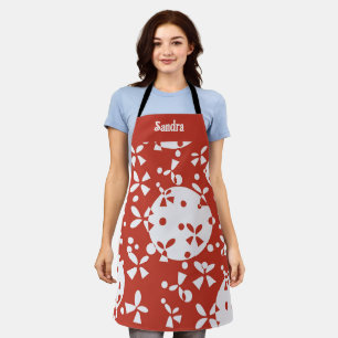 Custom Christmas Bells Red White Seamless Muster Schürze
