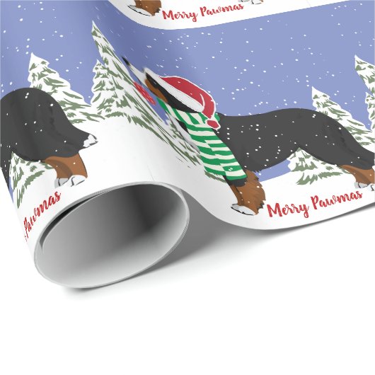 Custom Christmas Bernese Mountain Holiday Dog Geschenkpapier (Rolleneckpunkt)