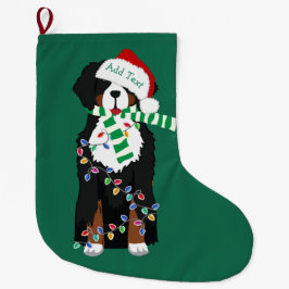 Custom Christmas Bernese Mountain Holiday Dog Großer Weihnachtsstrumpf