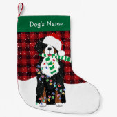 Custom Christmas Bernese Mountain Holiday Dog Kleiner Weihnachtsstrumpf (Vorderseite)