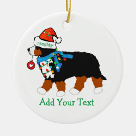 Custom Christmas Bernese Mountain Naughty Dog Keramik Ornament