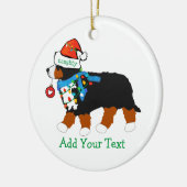 Custom Christmas Bernese Mountain Naughty Dog Keramik Ornament (Links)
