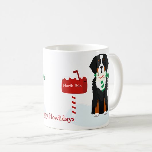 Custom Christmas Bernese Mt Dog Letter to Santa Kaffeetasse (VorderseiteRechts)