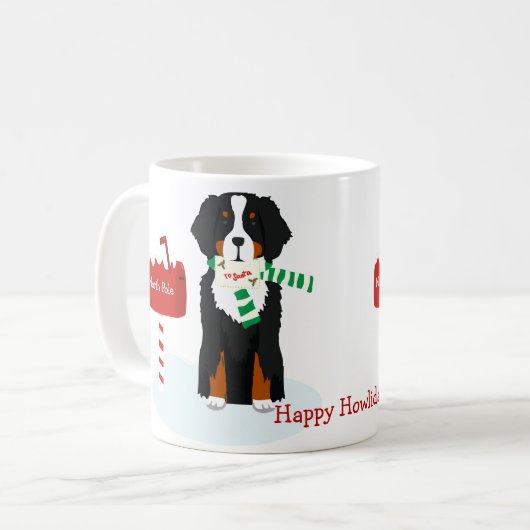 Custom Christmas Bernese Mt Dog Letter to Santa Kaffeetasse (Vorderseite Links)