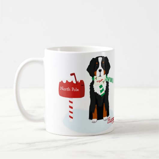 Custom Christmas Bernese Mt Dog Letter to Santa Kaffeetasse (Links)