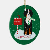 Custom Christmas Bernese Mt Dog Letter to Santa Keramik Ornament (Rechts)