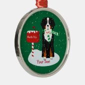 Custom Christmas Bernese Mt Dog Letter to Santa Silbernes Ornament (Rechts)
