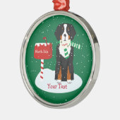 Custom Christmas Bernese Mt Dog Letter to Santa Silbernes Ornament (Links)