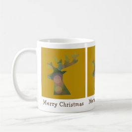 Custom Christmas Bokeh Rentier Head Bronze Gold Kaffeetasse