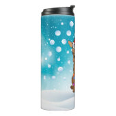 Custom Christmas Boston Terrier Head Weihnachtsman Thermosbecher (Nach links gedreht)