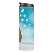 Custom Christmas Boston Terrier Head Weihnachtsman Thermosbecher (Nach rechts gedreht)