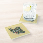 Custom Christmas Bulk Geschenke für Frauen Feminis Glasuntersetzer (Schrägansicht)