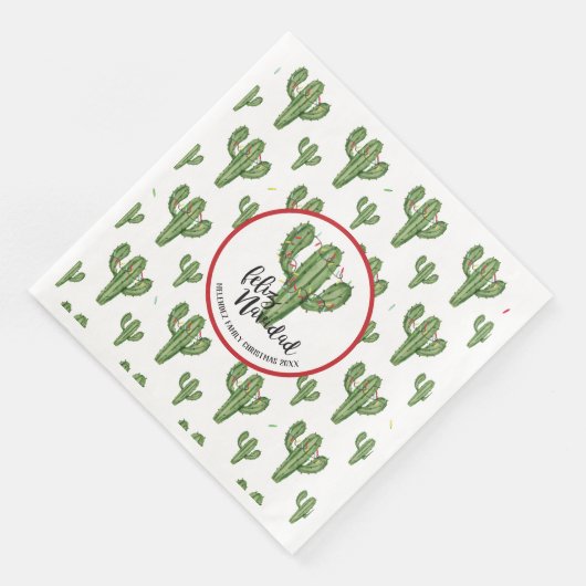 Custom Christmas Cactus Napkins Serviette (Ecke)