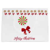 Custom Christmas Candy Cane Große Geschenktüte (Vorderseite)