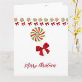 Custom Christmas Candy Cane Karte (Gelbe Blume)