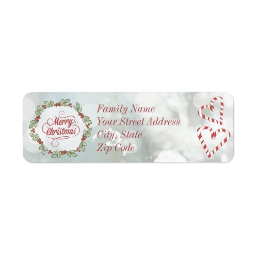 Custom Christmas Candy Cane Rücksendeadressen-Aufk (Vorne)