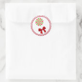 Custom Christmas Candy Cane Runder Aufkleber (Tasche)