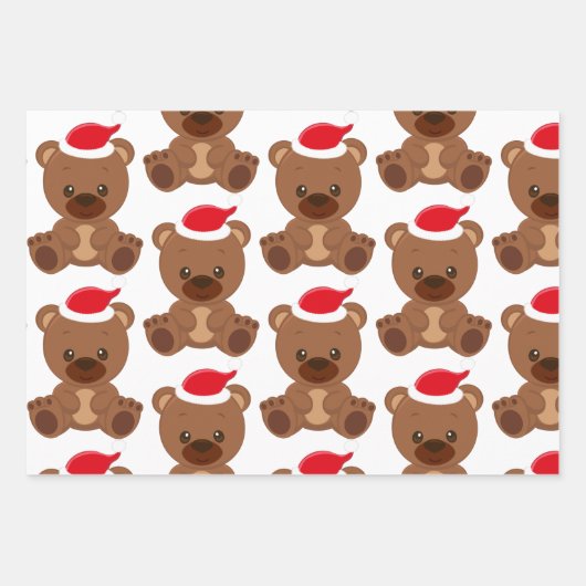Custom Christmas Candy und Matching Teddy Bär Geschenkpapier Set (Vorderseite 3)