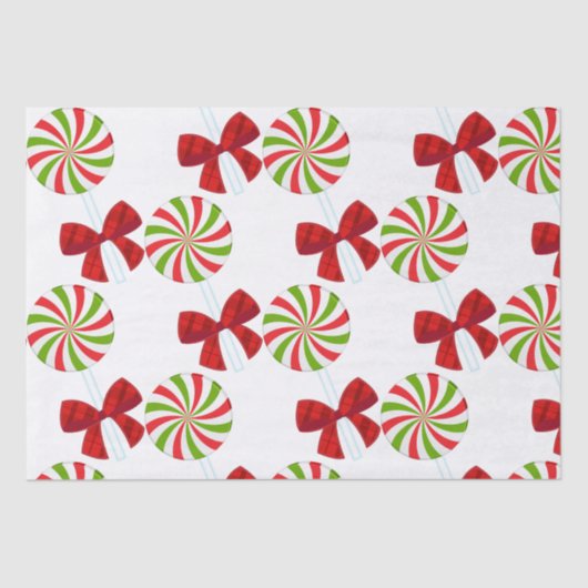 Custom Christmas Candy und Matching Teddy Bär Seidenpapier (Vorderseite)