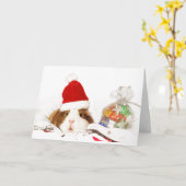 CUSTOM CHRISTMAS CARD GUINEPIG MIT WEIHNACHTSMANNM KARTE (Gelbe Blume)
