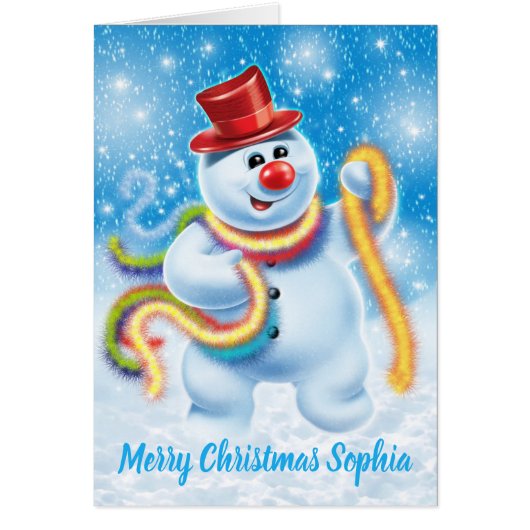 Custom Christmas card Jolly Snowman (Vorne)
