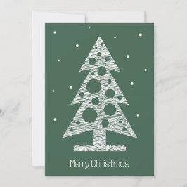 Custom Christmas Card mit Abstrakter Line Art Tree Feiertagskarte
