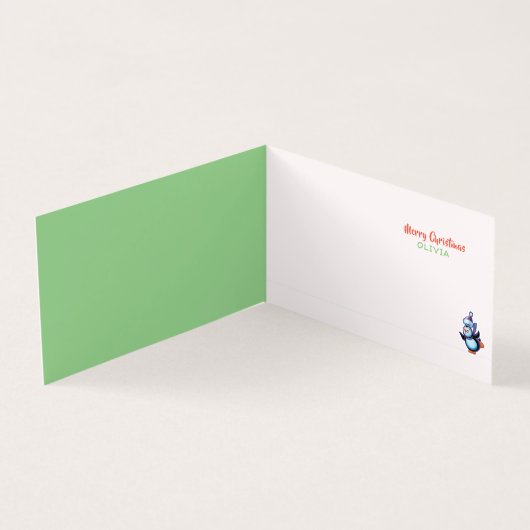 Custom Christmas card Snowmen Skaten (Innenseite)