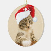 Custom Christmas Carol Tabby Cat Foto Keramik Ornament (Links)