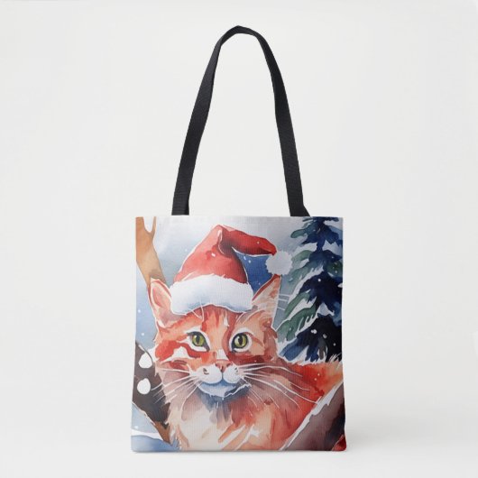 Custom Christmas Cat Design, Weihnachtsgeschenk Tasche (Vorderseite)