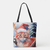 Custom Christmas Cat Design, Weihnachtsgeschenk Tasche (Rückseite)